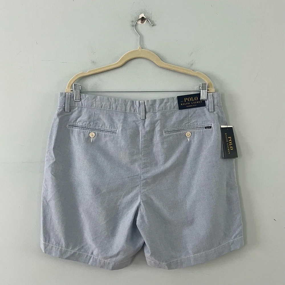 NWT Polo Ralph Lauren Classic‎ Fit 6” Blue Cotton Chino Shorts